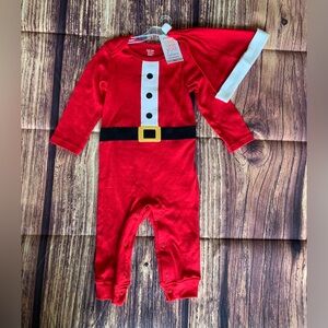 SOLD ✅ NWT Just One You Baby's Long Sleeve Santa Clause Red Romper w/ Hat Sz: 9M